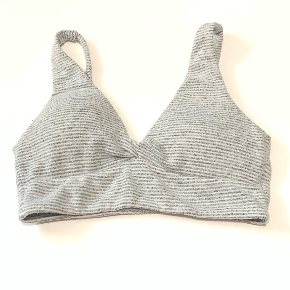 Gray Striped Women's Bralette